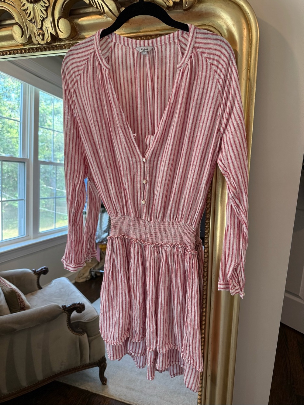 Rails Pink and White Striped Mini Dress